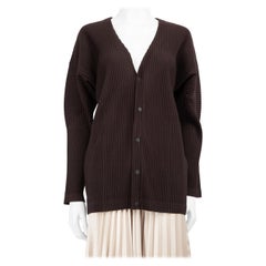 Issey Miyake Homme Plissé Issey Miyake Brown Pleated Cardigan Size M