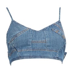 Loewe Paula´s Ibiza x Loewe Blue Denim Cropped Top Size XS