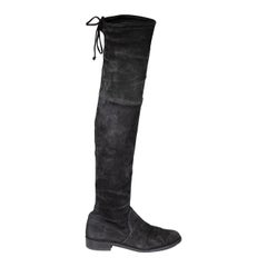 Used Stuart Weitzman Black Suede Lowland Bold Boots Size US 6