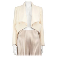Balmain, giacca in lana ecru con dettaglio bottoni, taglia M.
