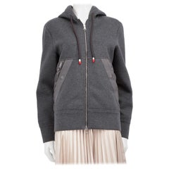 Moncler Grey Hooded Zip Maglia Cardigan Size M