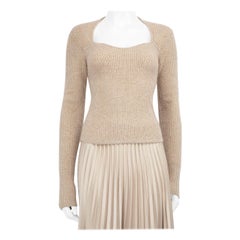 Isabel Marant Top de punto acanalado de lana beige Talla S