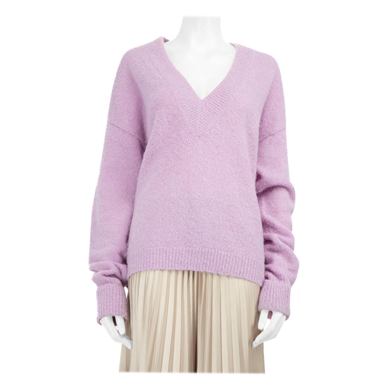 Tibi Jersey de punto de alpaca morado de manga larga Talla S en venta