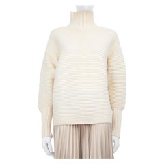 Victoria Beckham Ecru Wool Ribbed Jumper Size M