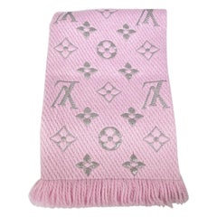 Logomania Shine-Schal von Louis Vuitton aus rosa Wolle