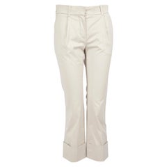 Pantaloni a gamba dritta Louis Vuitton color crema taglia XS
