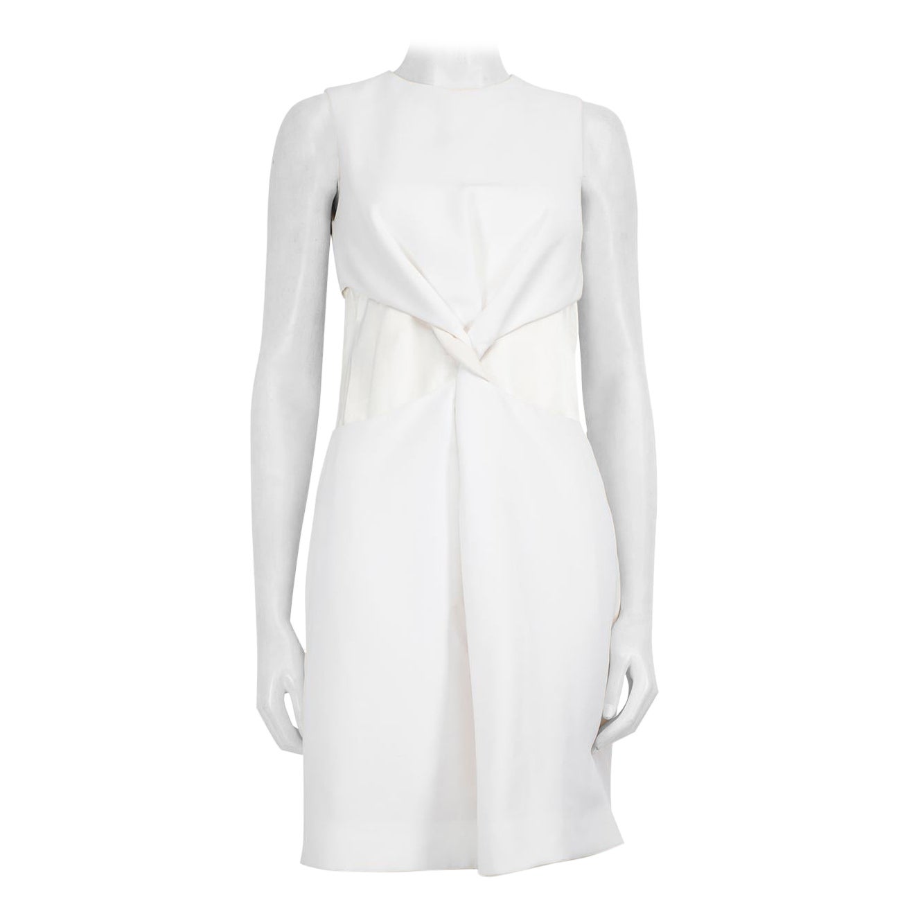 Victoria Beckham White Twisted Cut Out Dress Size XS For Sale