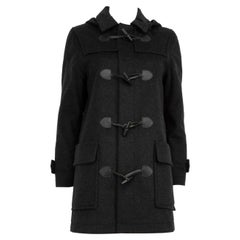 A.P.C. Black Wool Toggle Button Duffle Coat Size XS
