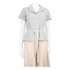Louis Vuitton Blue & White Striped Button Up Shirt Size S