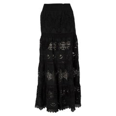 Alice + Olivia Maxifalda de encaje negra Talla S