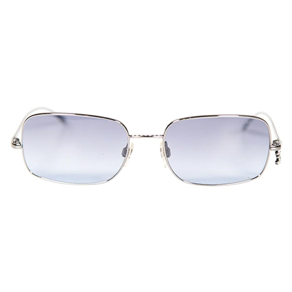 Chanel Silver Crystal CC Charm 4079-T-B Sunglasses For Sale