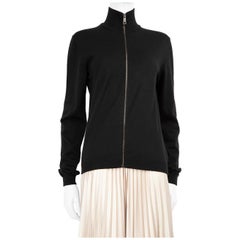 Prada Black Wool Knit Zipped Jacket Size XL