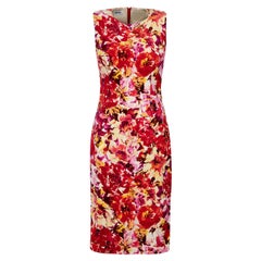 Vestido midi sin mangas de terciopelo rojo Moschino Talla S