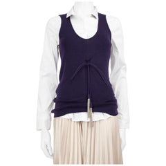 Brunello Cucinelli Conjunto de camisa y sobrecamisa blanca y morada Talla L