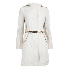 Max Mara Abrigo gris con capucha y cinturón Talla M
