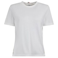 Thom Browne - Maglietta con dettaglio a nastro a righe bianche - taglia M. T. I.