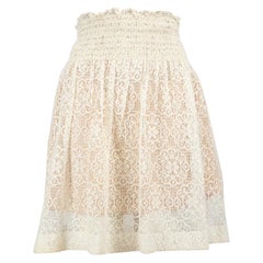 Valentino Garavani White Lace Mini Skirt Size S