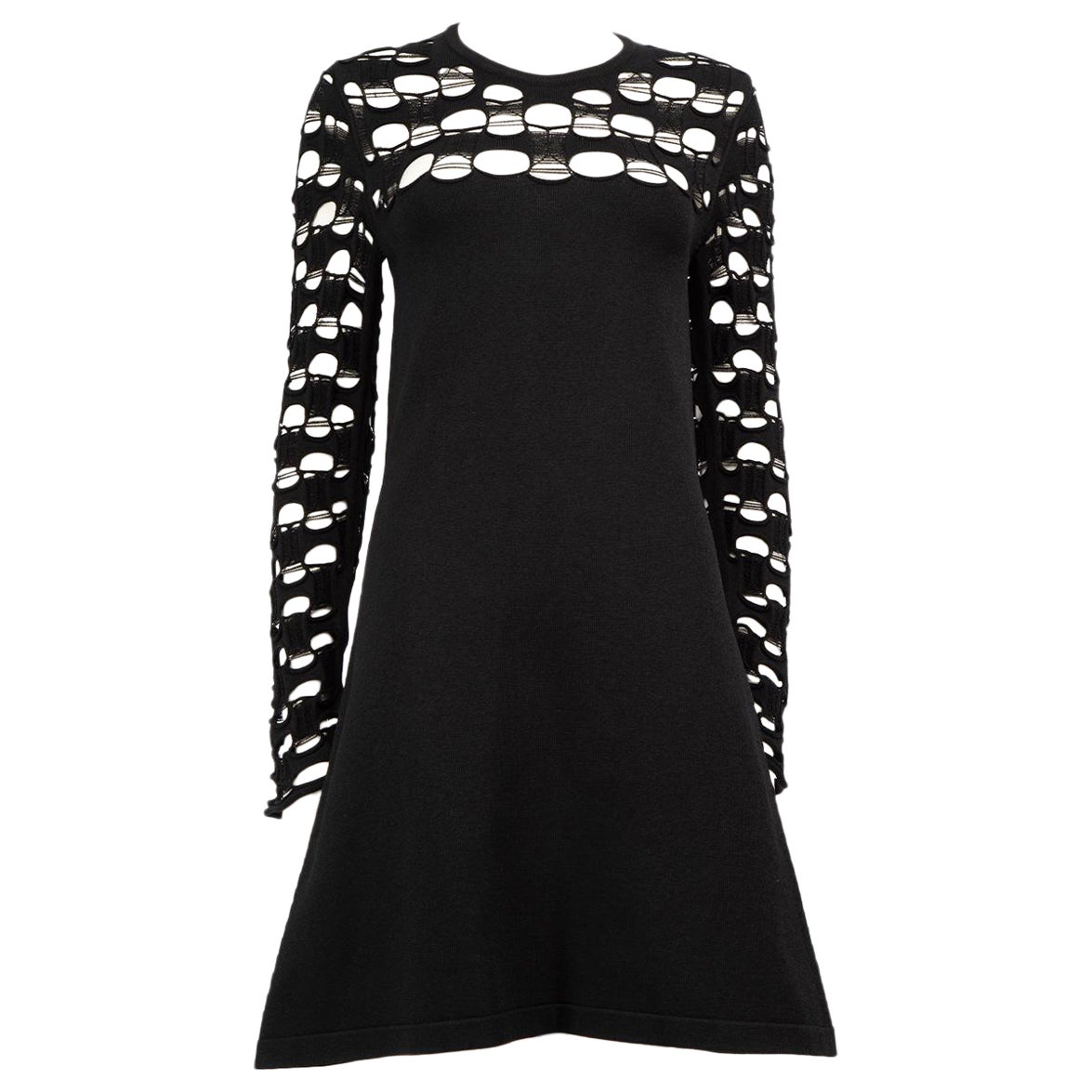 Louis Vuitton - Robe en maille noire avec découpes, taille M