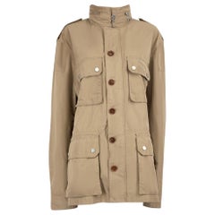 Moncler Beige Utility Jacket with Collapsible Hood Size IT52