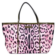 Dolce & Gabbana Leopard Print Canvas Tote Bag