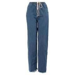 Chloé Blue Denim Drawstring Jogger Jeans Size M