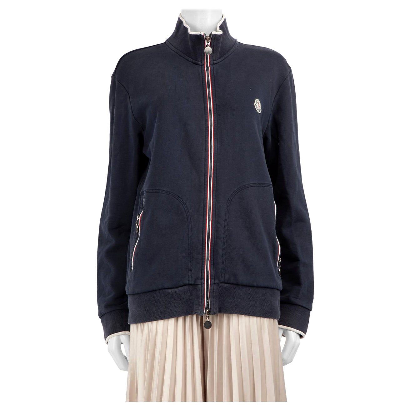 Moncler Blue Zip Up Sweatshirt Jacket Size XS For Sale