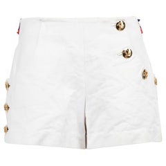 Pantaloncini Louis Vuitton White Button Logo Detail Taglia S.