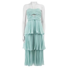 Robe midi bleue plissée à découpes et à volants Self-Portrait Taille L