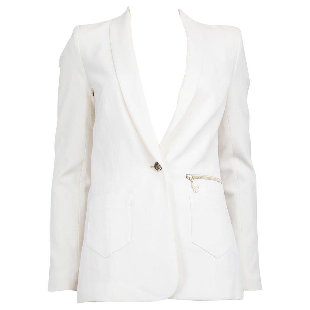 Versace Versace Jeans Ecru Mid-Length Blazer Size S For Sale