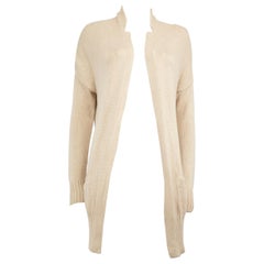 Used Loro Piana Beige Silk Knit Cardigan Size M