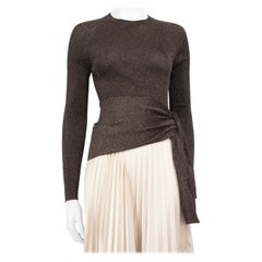 3.1 Phillip Lim Top metalizado de manga larga con lazo en la cintura Talla XS