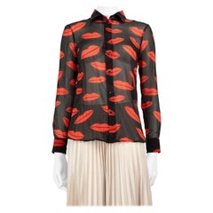 Saint Laurent Lip Patterned Long Sleeve Shirt Size XS