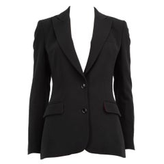 Dolce & Gabbana Black Wool Mid Length Blazer Size XS