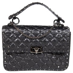 Valentino Garavani Black Leather Rockstud Bag