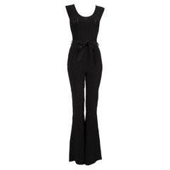 Alberta Ferretti Mono negro sin mangas con estampado de rayas Talla XS