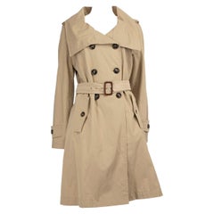 Max Mara Weekend Max Mara Beige Abrigo de doble botonadura con cinturón Talla XL