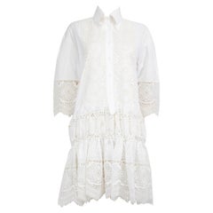 Ermanno Scervino White Broderie Anglaise Shirt Dress Size S