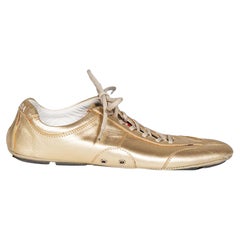 Prada Prada Sport Gold Lace Up Trainers Size IT 36.5