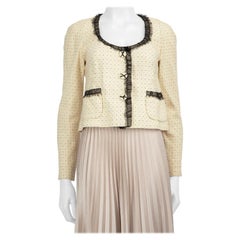 Max Mara Blazer con detalle de lazo y encaje en color crema Talla M