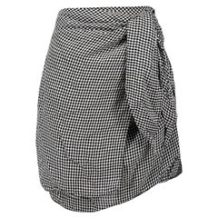 Altuzarra - Mini gonna a portafoglio asimmetrica in percalle nero taglia S