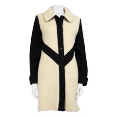 A.P.C. Black & White Wool Ollie Coat Size M