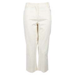 Loro Piana, pantalon blanc court à jambes droites taille XL