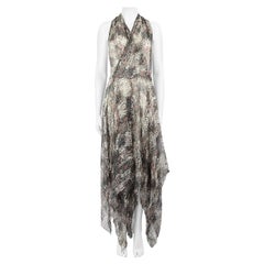 Azzedine Alaïa Flowery Print Halterneck Tie Maxi Dress Size S