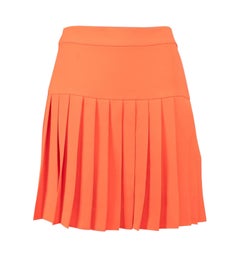 Alexander McQueen - Minijupe plissée orange fluo - Taille S