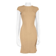 Mini abito senza maniche in maglia beige di Alexander McQueen Taglia XS