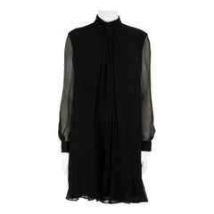 Alexander McQueen - Vestito in chiffon di seta nero taglia M.