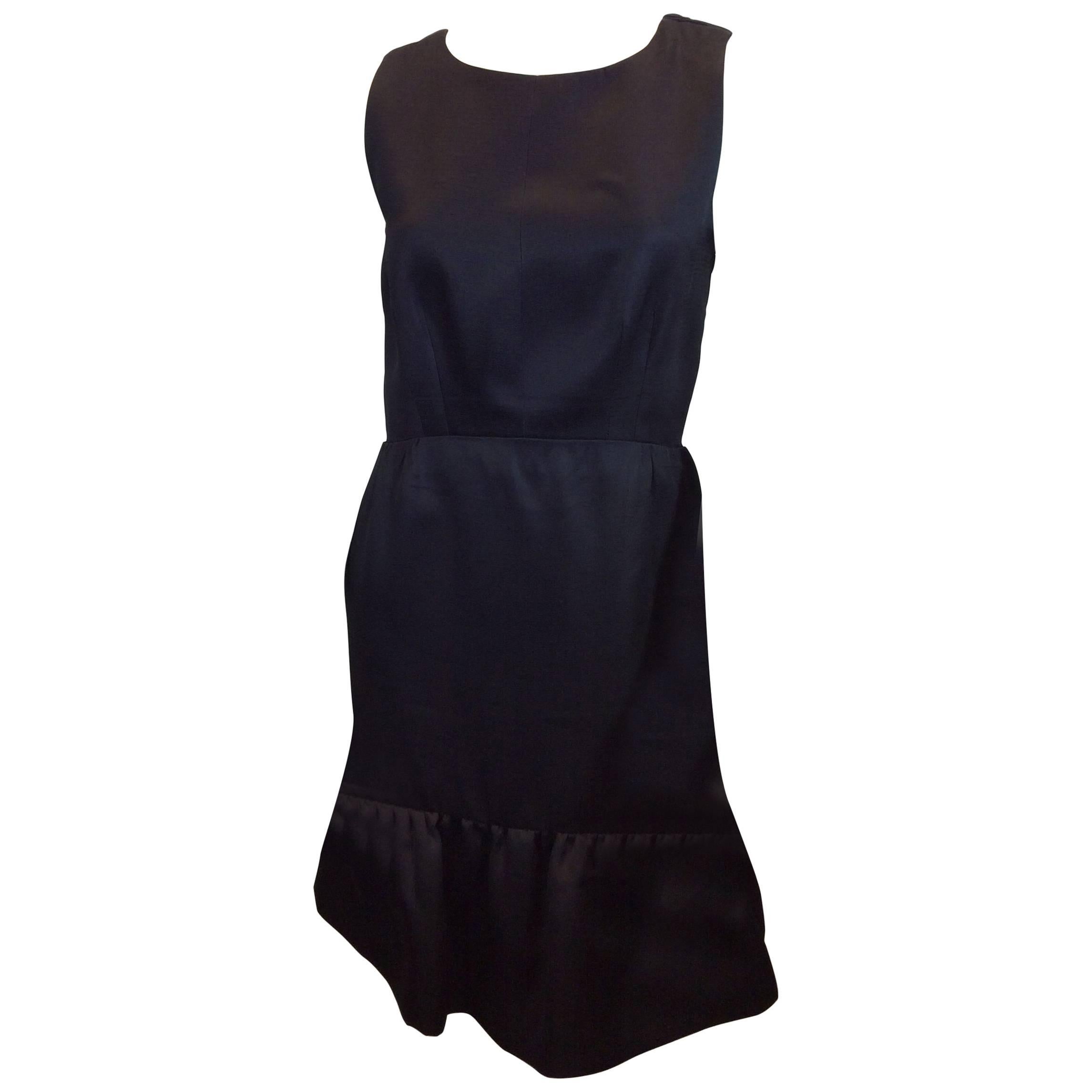 Balenciaga Black Flounce Sleeveless Dress For Sale