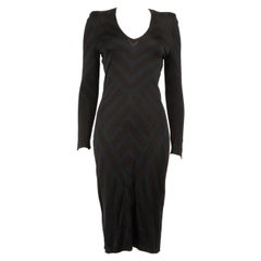 Alexander McQueen Chevron Pattern Midi Dress Size S