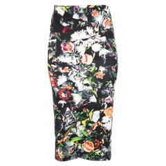 Alexander McQueen Falda midi elástica con estampado floral Talla S