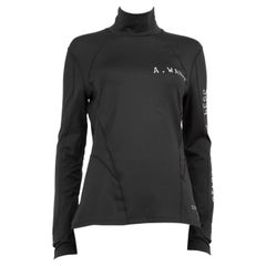 Alexander Wang Schwarzes Logo bedrucktes High-Neck Top Größe M